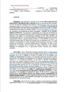 MODELO DE RECURSO-OPOSICION CONTRA MULTA-SANCION POR BALIZA V-16